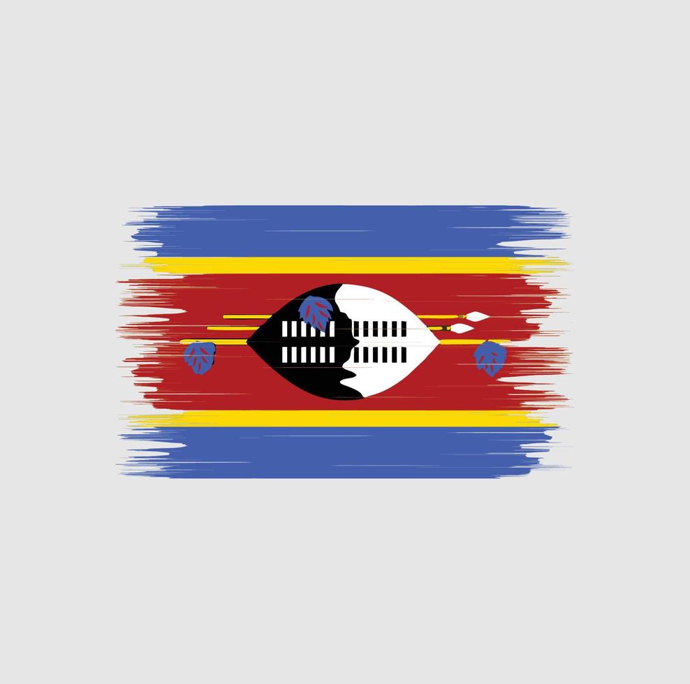 Swaziland Flag Brush. National Flag vector