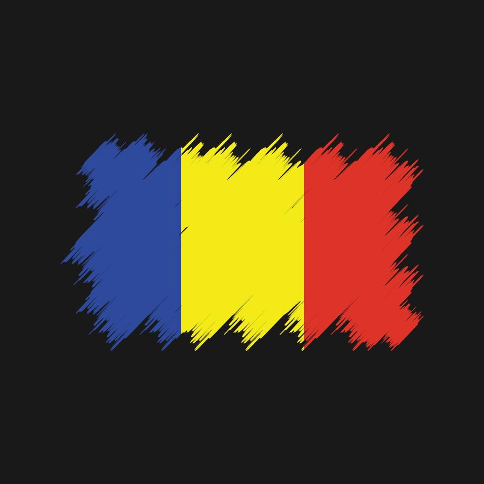 cepillo de bandera de rumania. bandera nacional vector