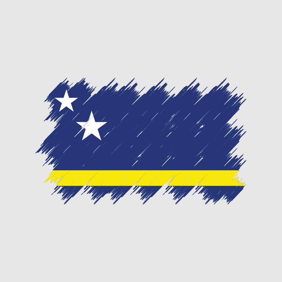 Curacao Flag Brush. National Flag vector
