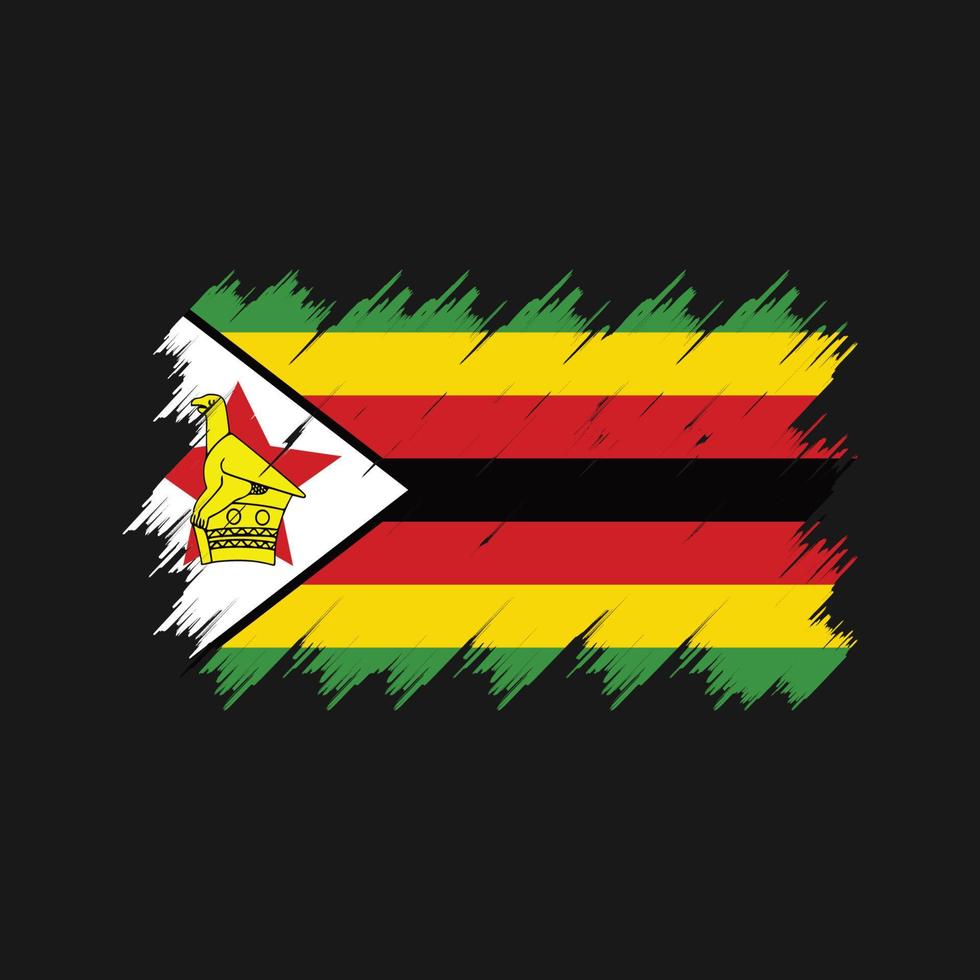 Zimbabwe Flag Brush. National Flag vector