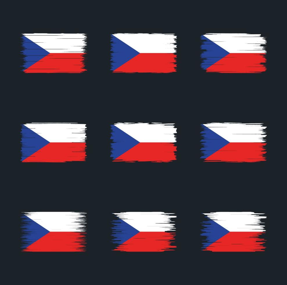 Czech Republic Flag Brush Collection vector