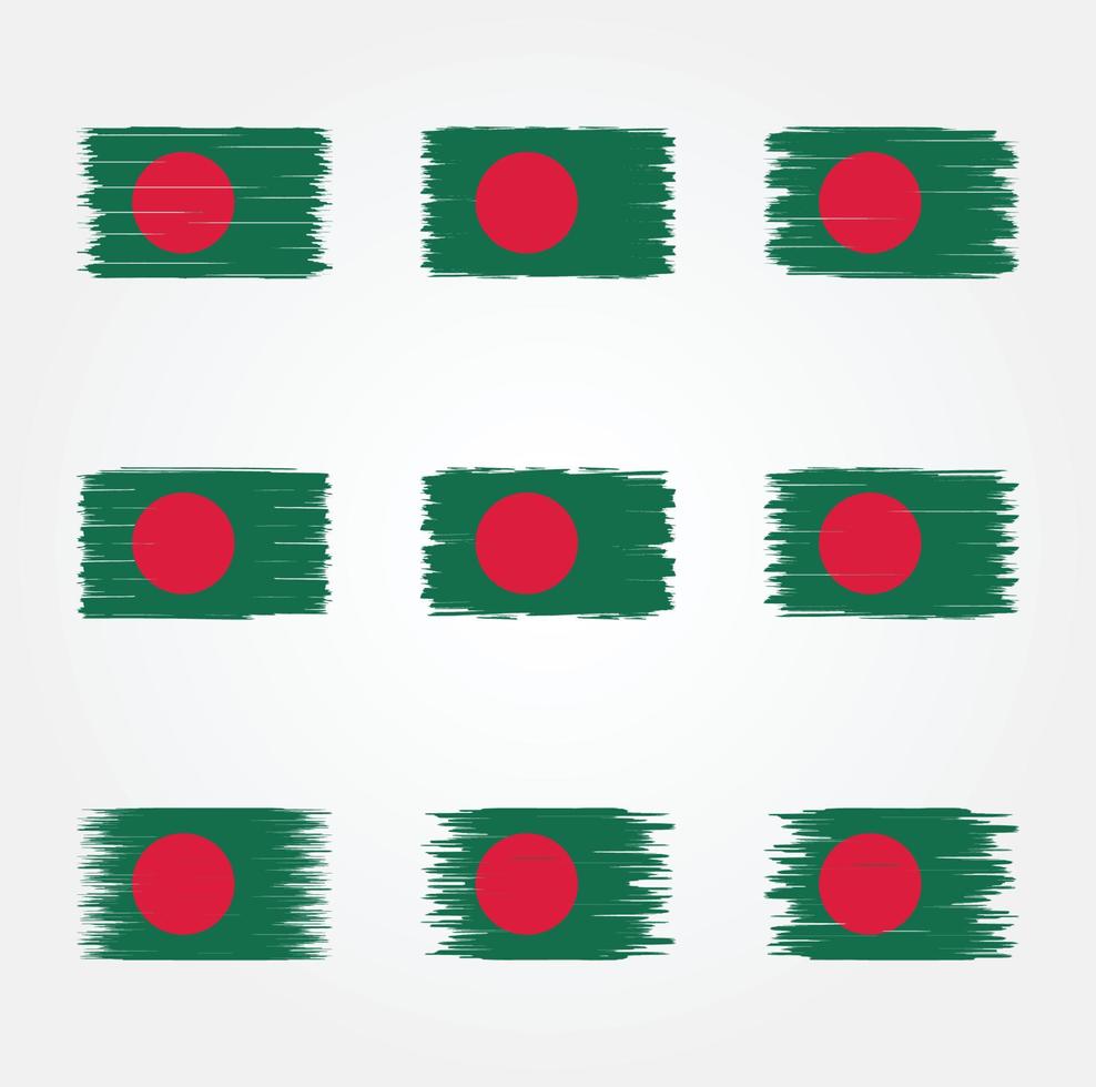 cepillo de bandera de bangladesh. bandera nacional vector