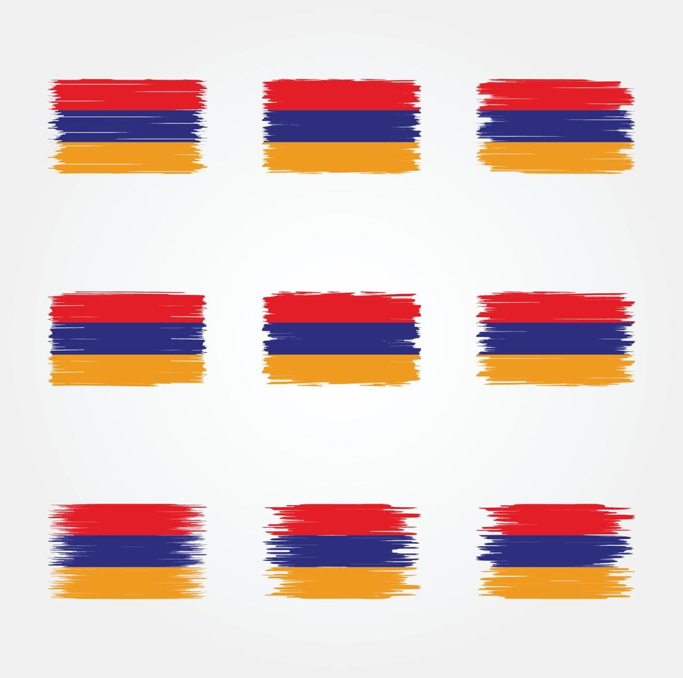 Armenia Flag Brush Collection vector