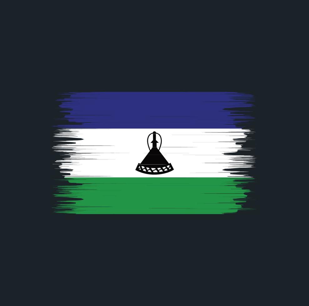 Lesotho Flag Brush. National Flag vector