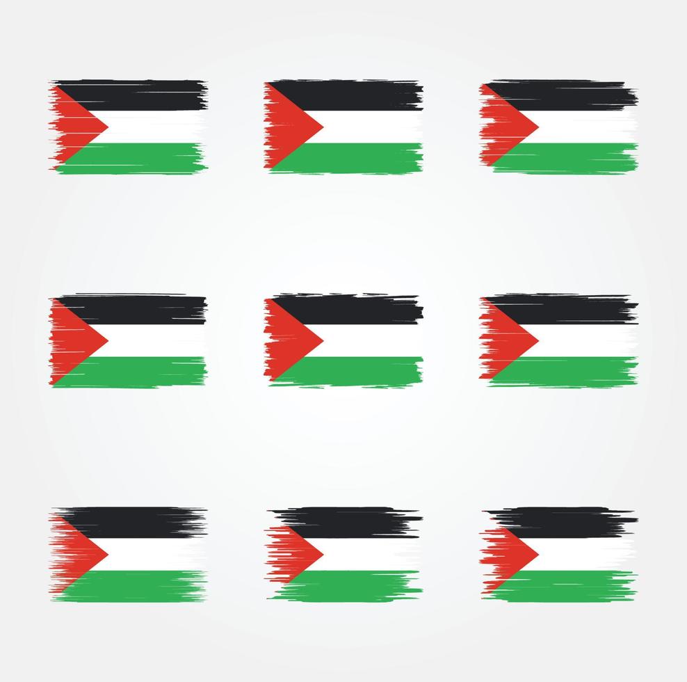 Palestine Flag Brush Collection vector