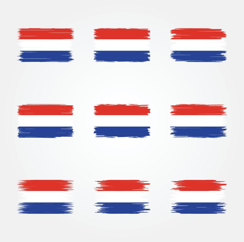 Netherlands Flag Brush Collection vector