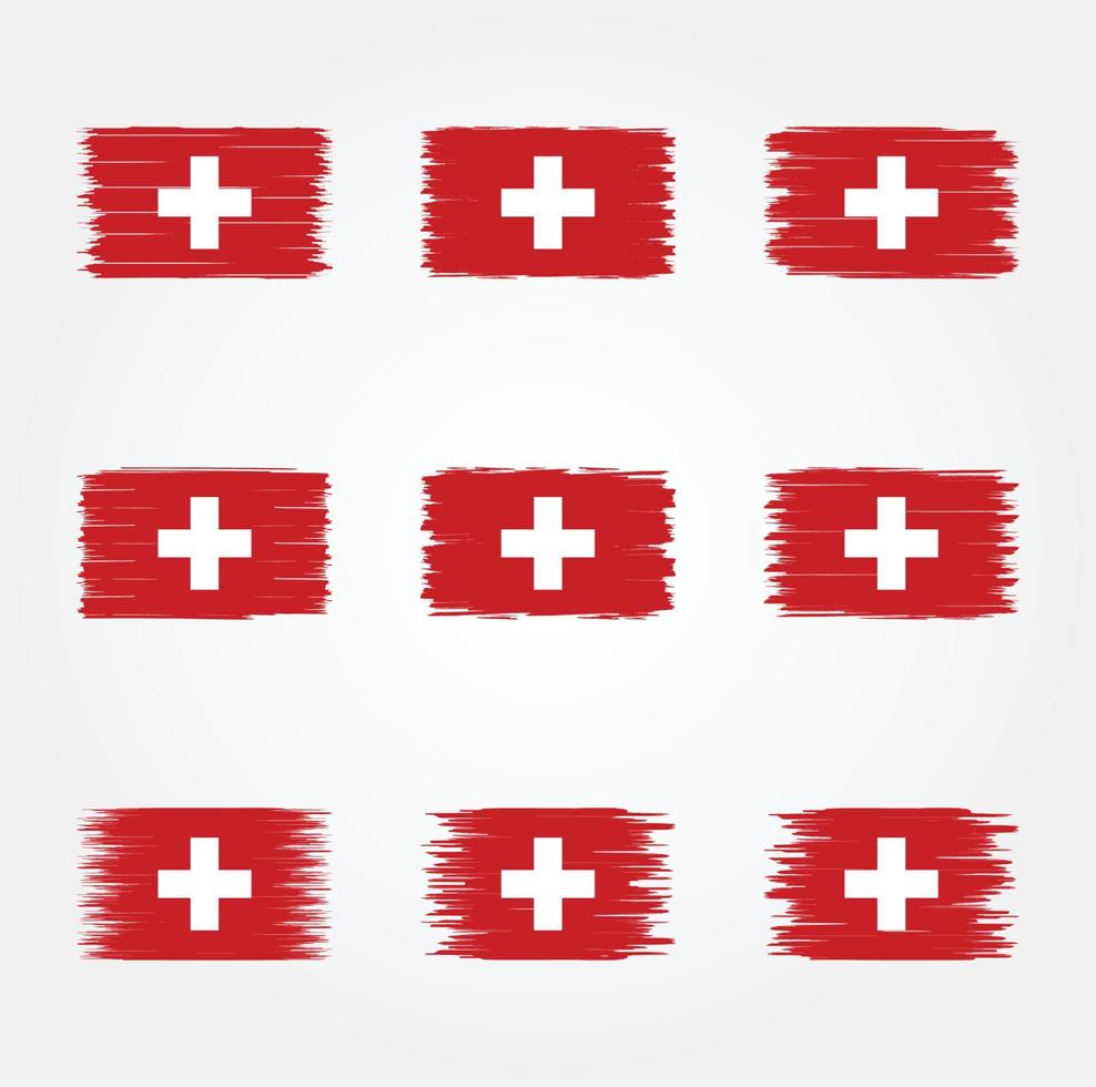 Switzerland  Flag Brush. National Flag vector