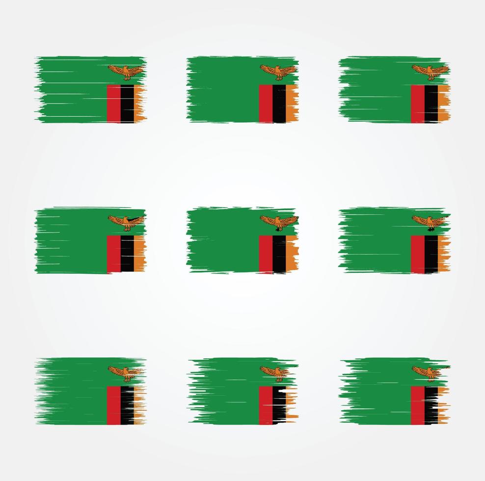 Zambia Flag Brush. National Flag vector