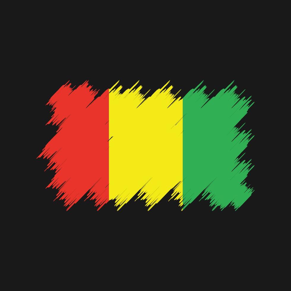 Guinea Flag Brush. National Flag vector