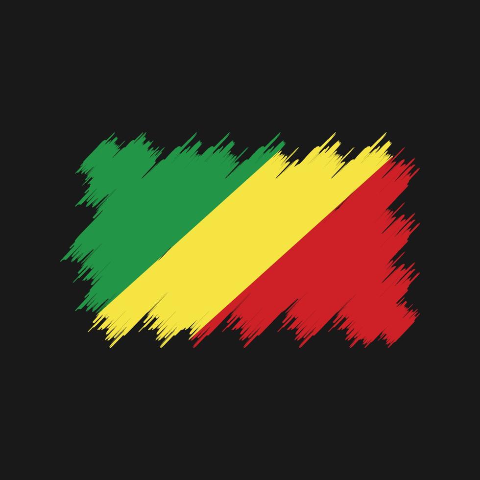 cepillo de la bandera del congo. bandera nacional vector