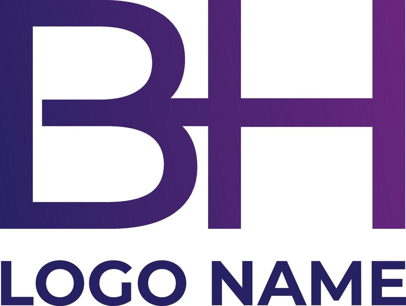 BH monogram logo design vector