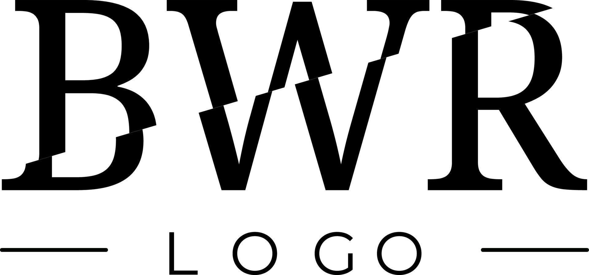 logotipo inicial de bwr vector