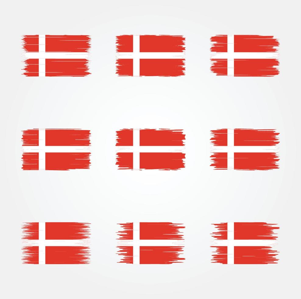 Denmark Flag Brush Collection vector