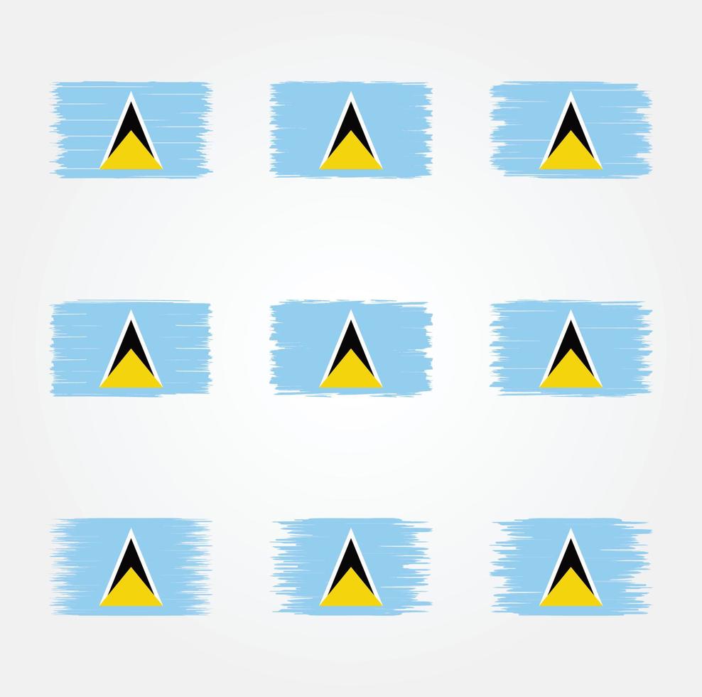 Saint Lucia Flag Brush. National Flag vector