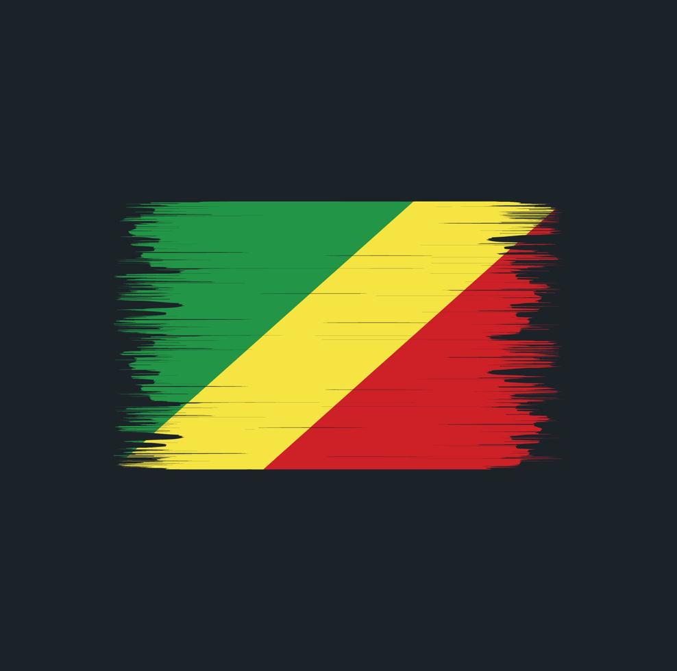 Congo Flag Brush. National Flag vector