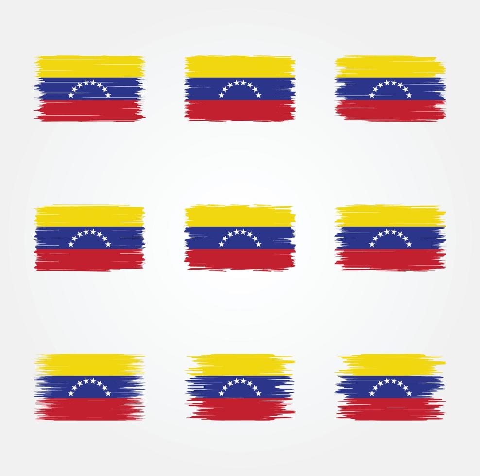 Venezuela Flag Brush Collection vector