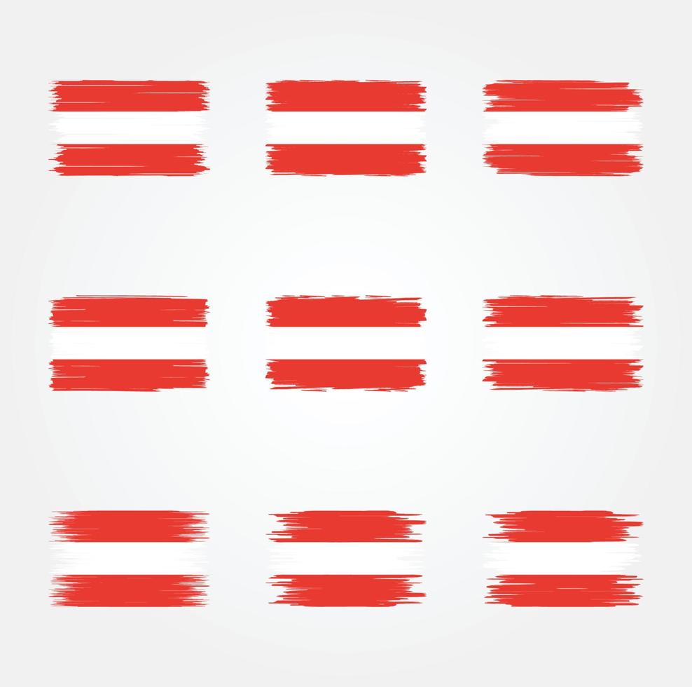 Austria Flag Brush Collection vector