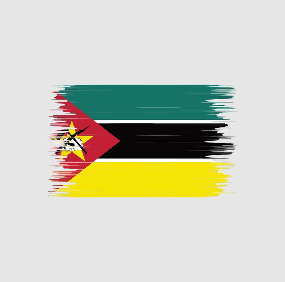 pincel de bandera de mozambique. bandera nacional vector