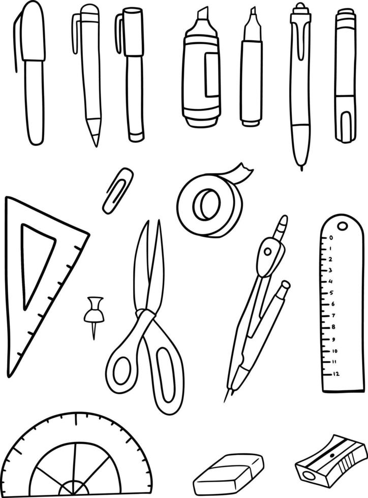 Back to School Hand Drawn Set vector