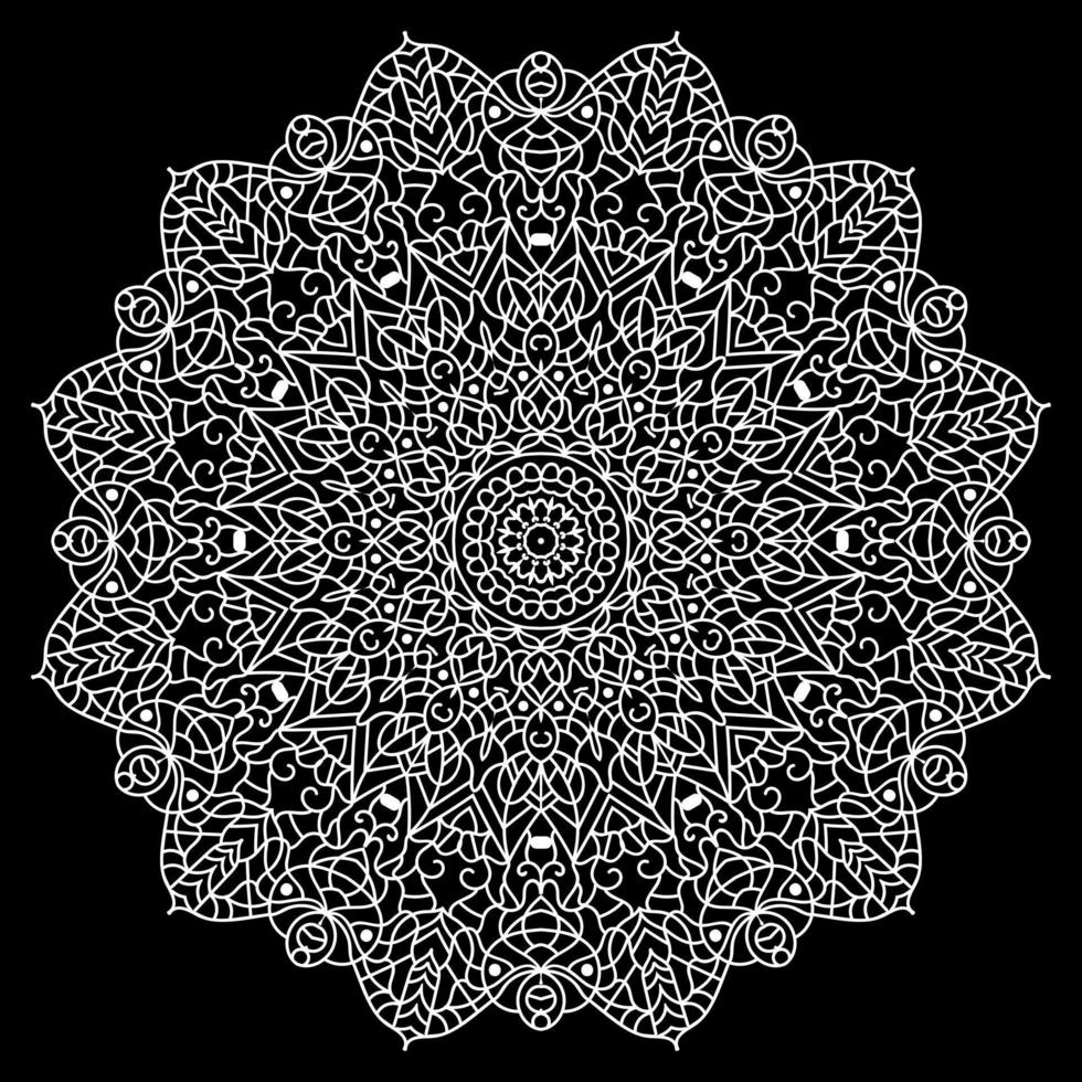Decorative ornament in ethnic oriental style. Outline doodle hand draw vector illustration. mandala for Henna, Mehndi, tattoo, decoration.