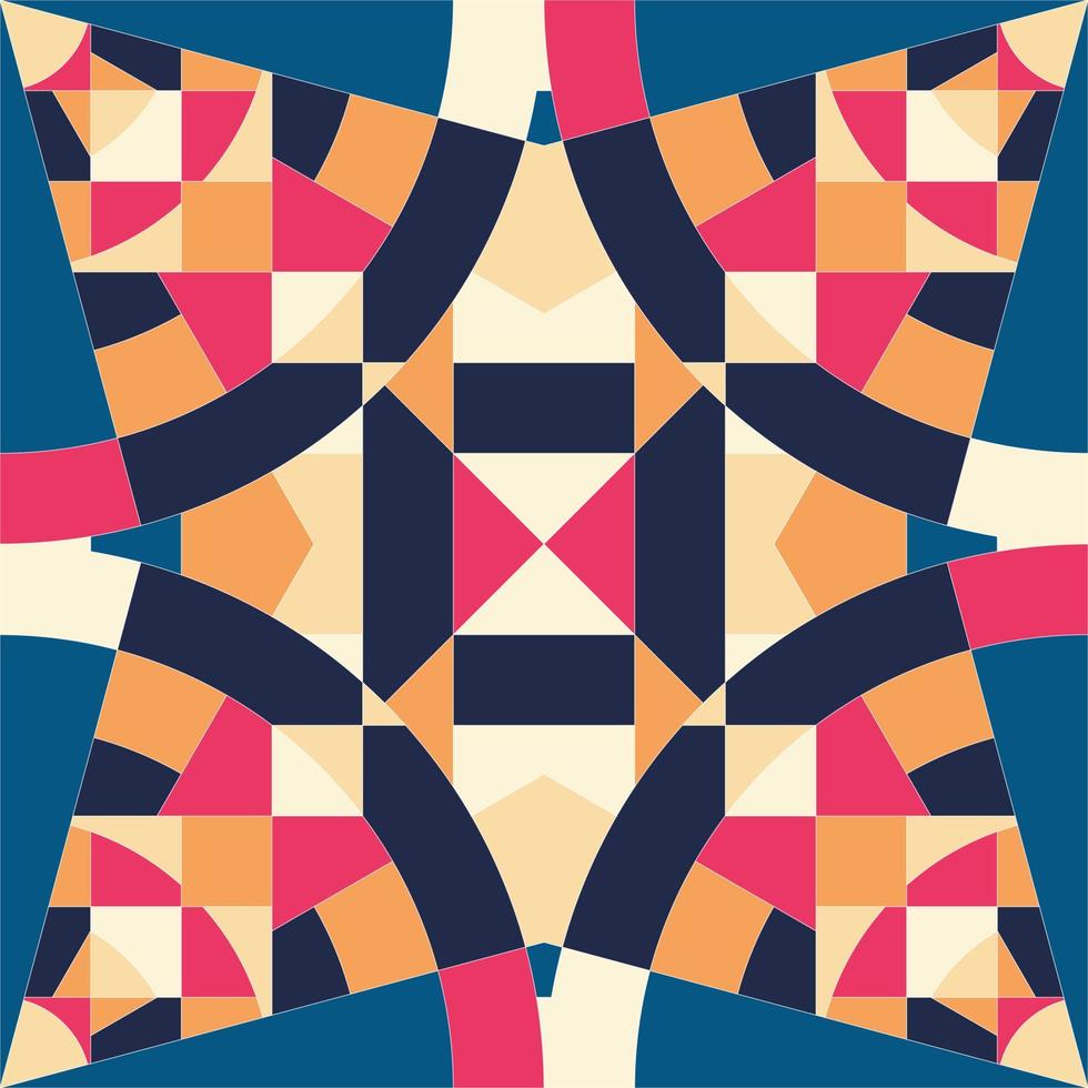 Abstract geometric mosaic pattern.Vector art.Geometric Patterned Design,for textile print and Floor Tiles. vector