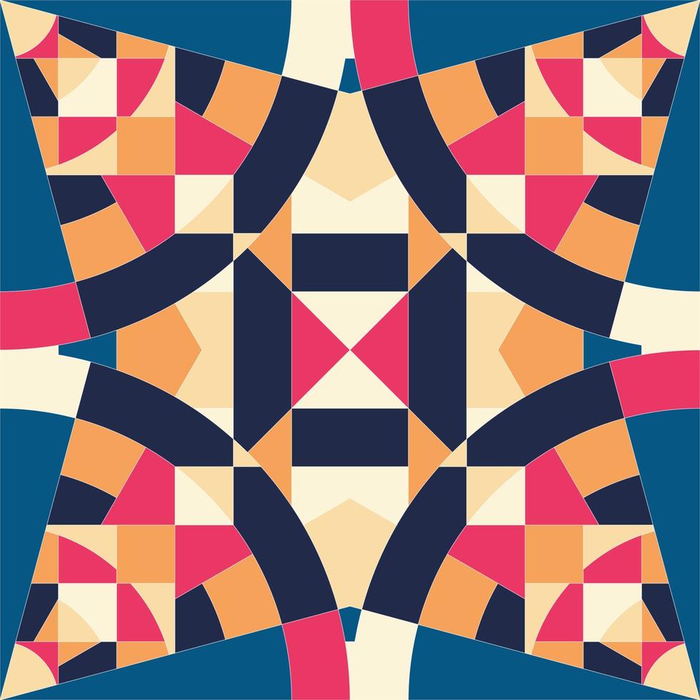 Abstract geometric mosaic pattern.Vector art.Geometric Patterned Design,for textile print and Floor Tiles. vector