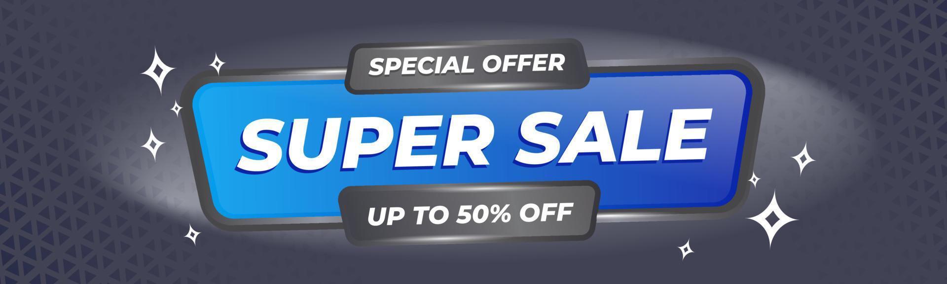 vector de fondo de banner azul super venta