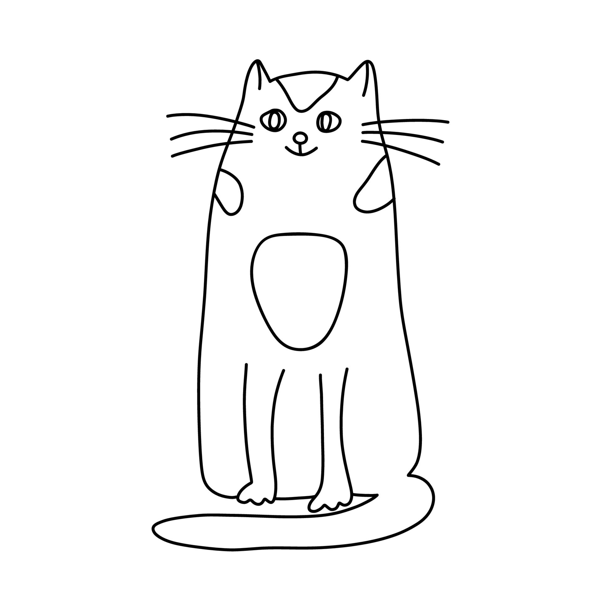 Кот сидит рисунок
