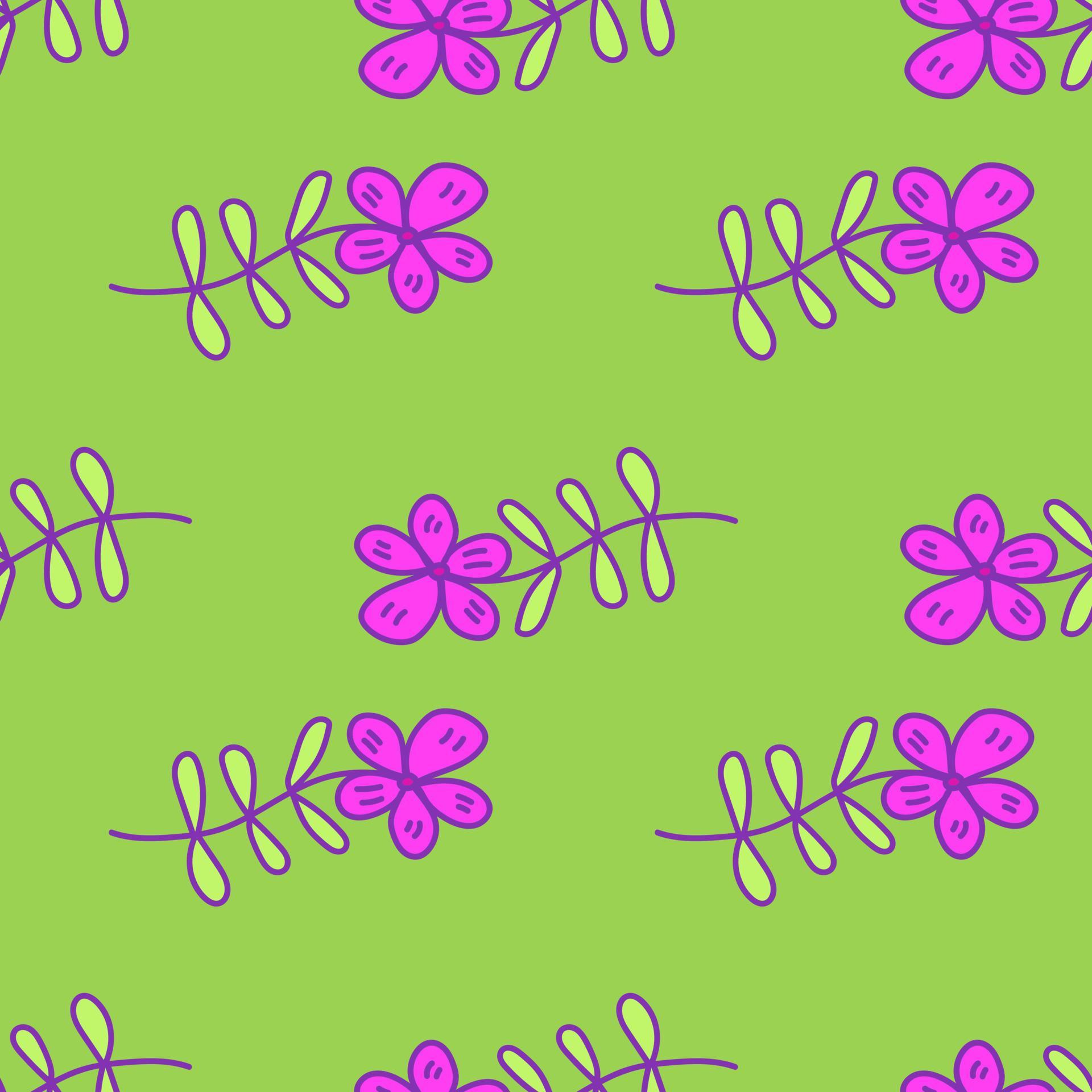 Simple outline flower seamless pattern. Floral wallpaper. 9229038