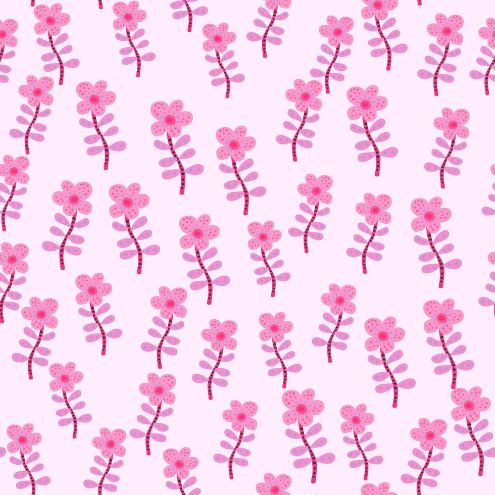 Simple daisy flower seamless pattern. Floral wallpaper. Cute ditsy print. vector