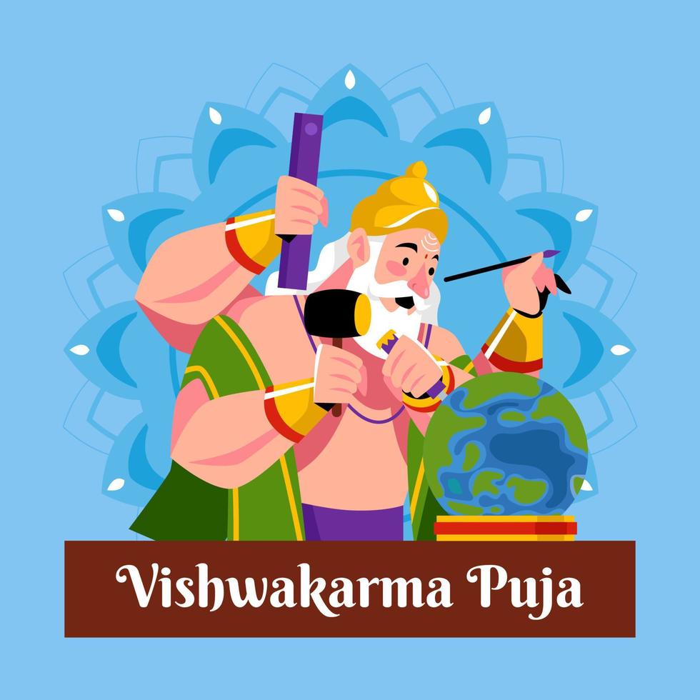 Vishwakarma Puja Concept vector