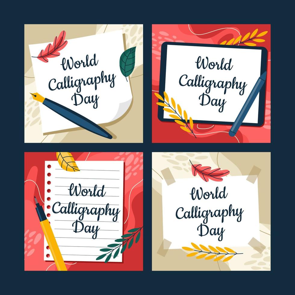 Calligraphy Cards Set vector