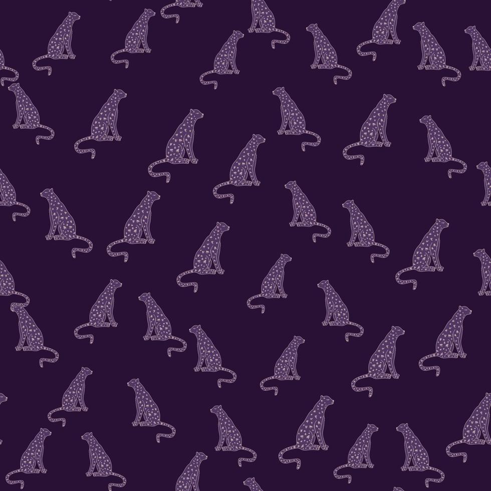 garabato, guepardo, seamless, patrón. Fondo de pantalla sin fin de leopardo lindo dibujado a mano. fondo de animales salvajes. vector