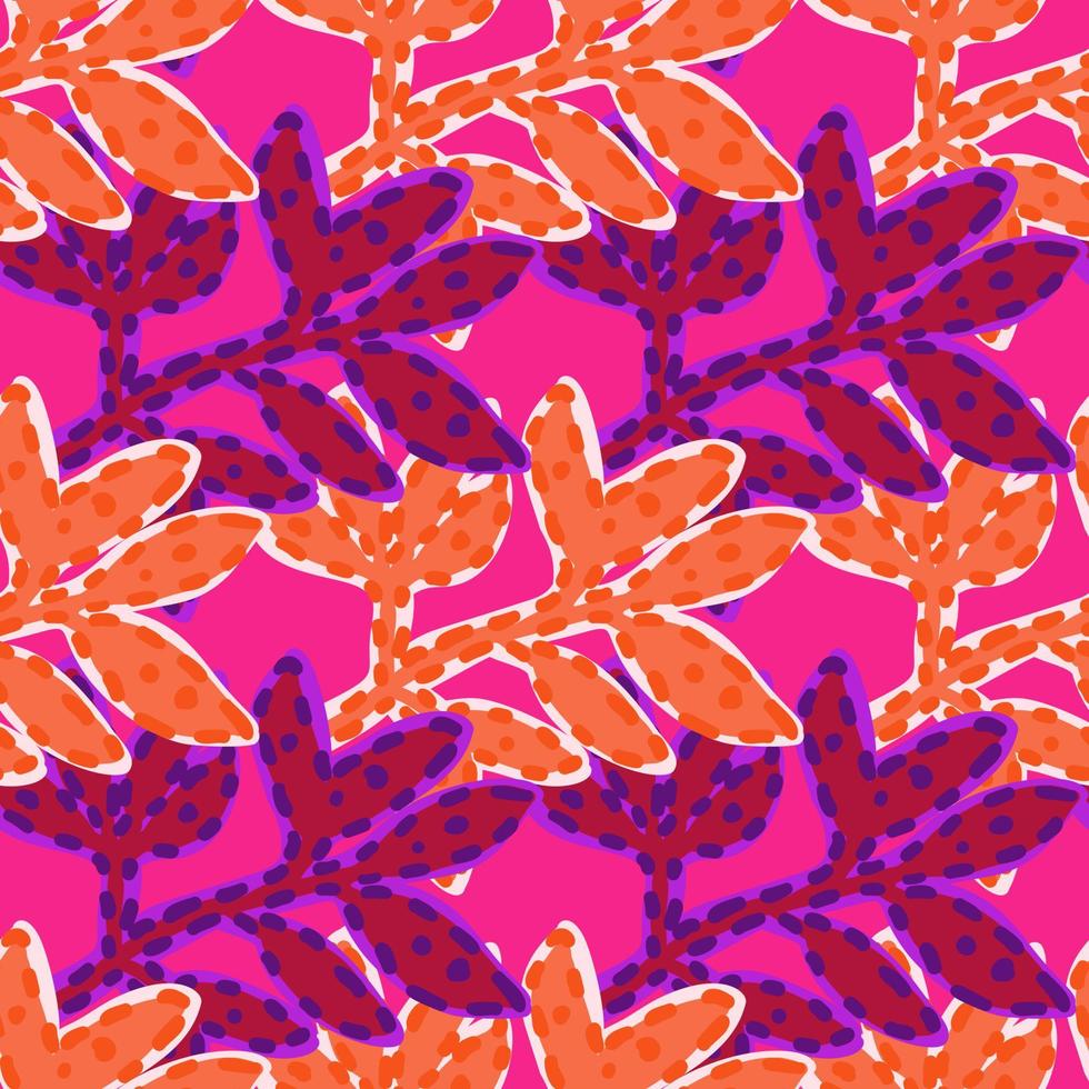 patrón sin costuras de hojas extrañas contemporáneas. papel tapiz floral tropical abstracto. vector