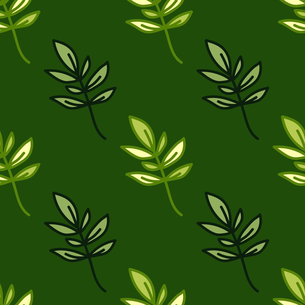 lindo contorno deja un patrón sin costuras. papel tapiz de hoja simple. fondo floral botánico. vector