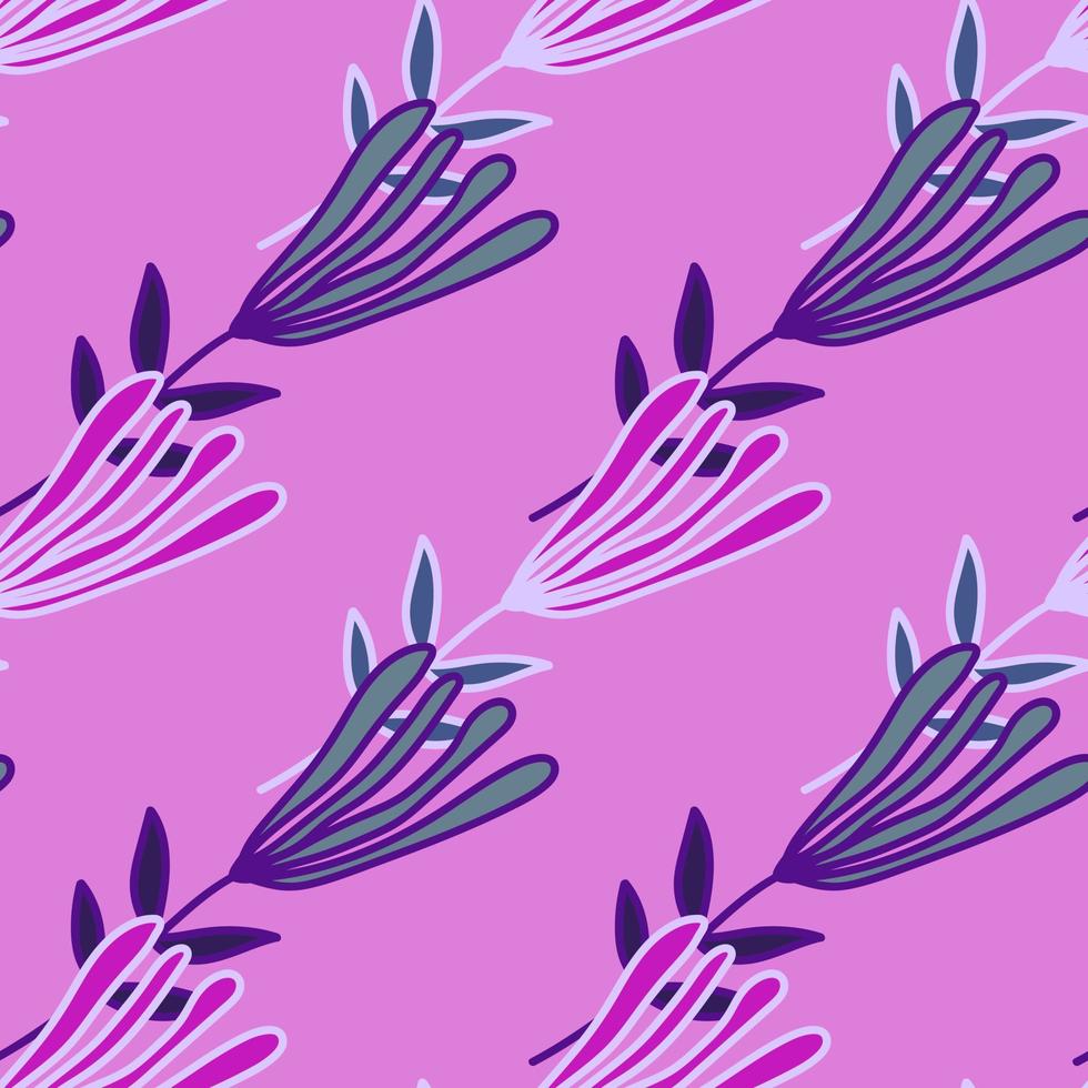Flower seamless pattern. Abstract floral wallpaper. Doodle art style. Cute plants endless backdrop. vector