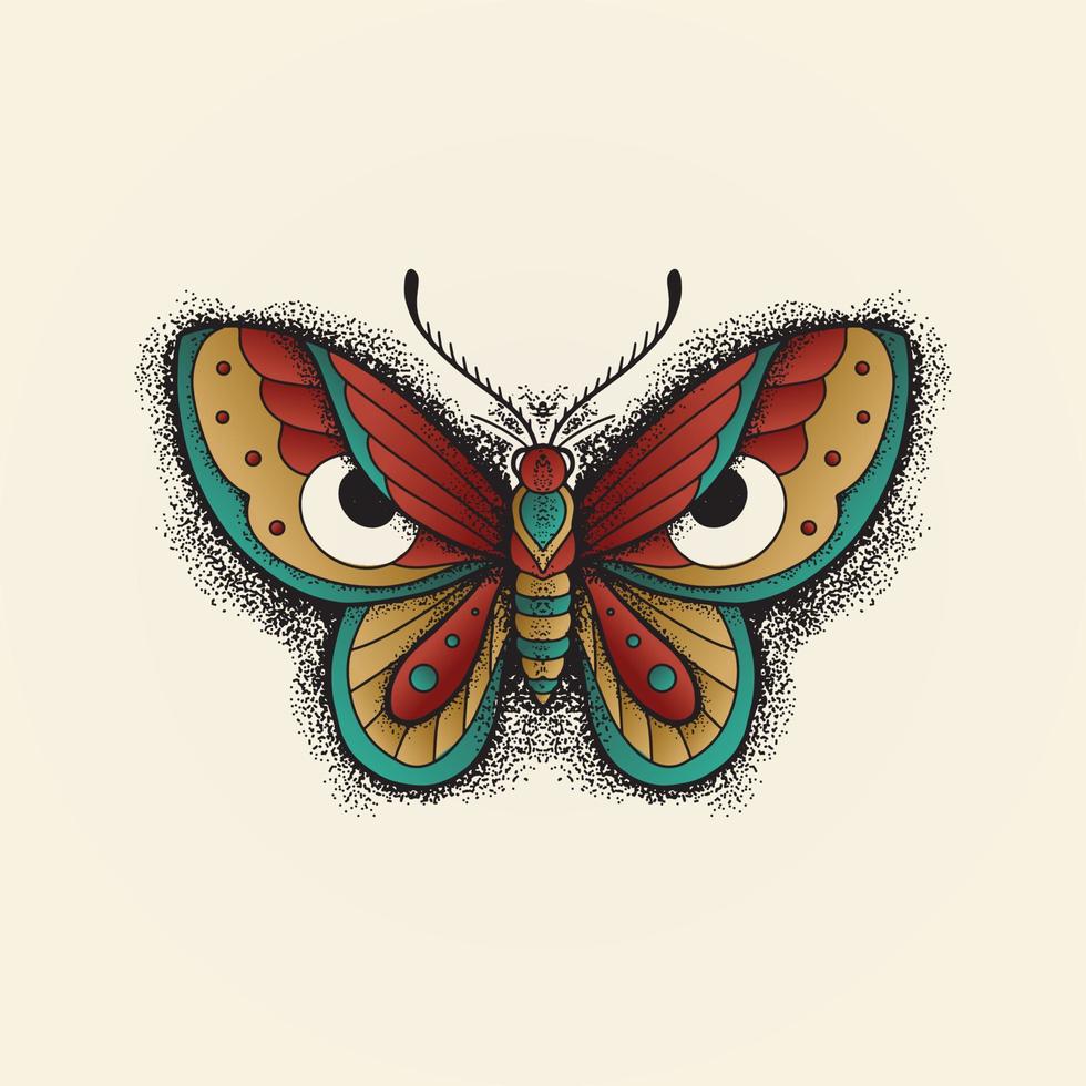 Vintage butterflies with eye wings vector