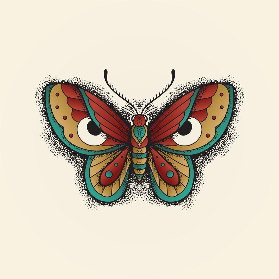 mariposas vintage con alas de ojos vector