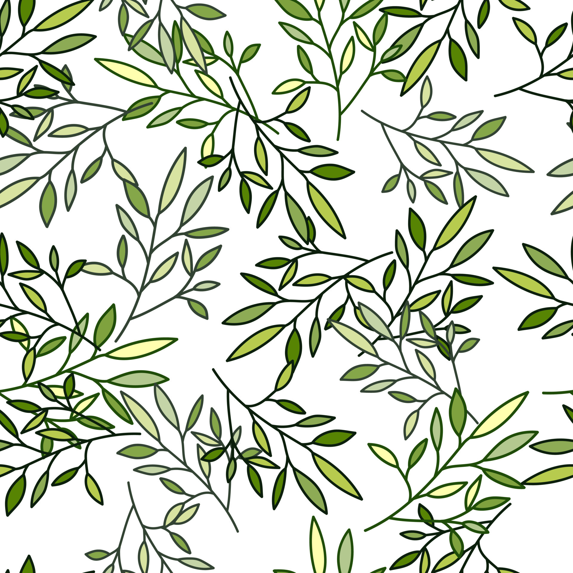 Simple outline leaves seamless pattern. Modern leaf wallpaper. 9229317