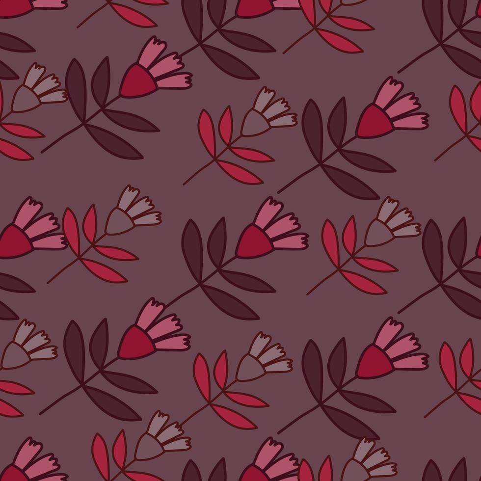 Flower seamless pattern in naive art style. Abstract simple floral wallpaper. vector