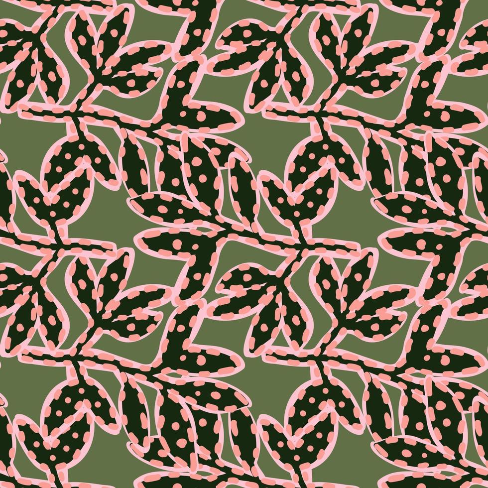 patrón sin costuras de hojas extrañas contemporáneas. papel tapiz floral tropical abstracto. vector