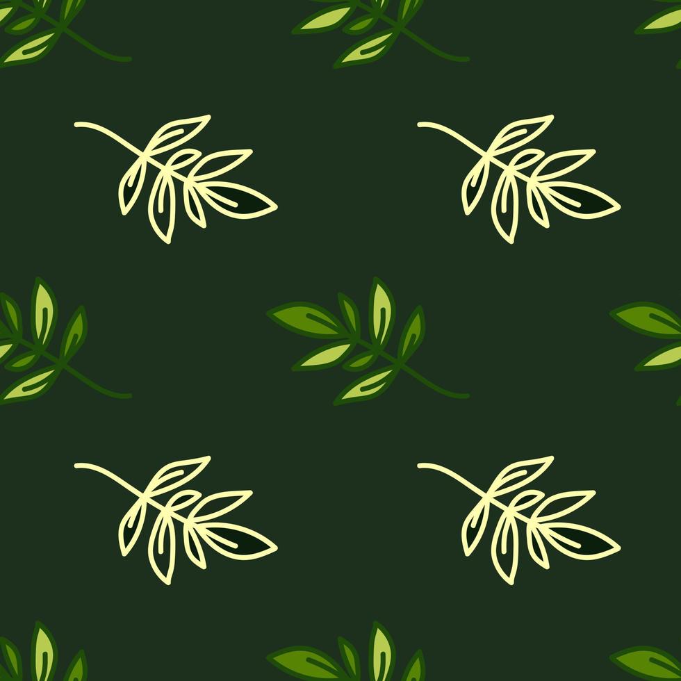 Cute outline leaves seamless pattern. Simple leaf wallpaper. Botanical floral background. vector