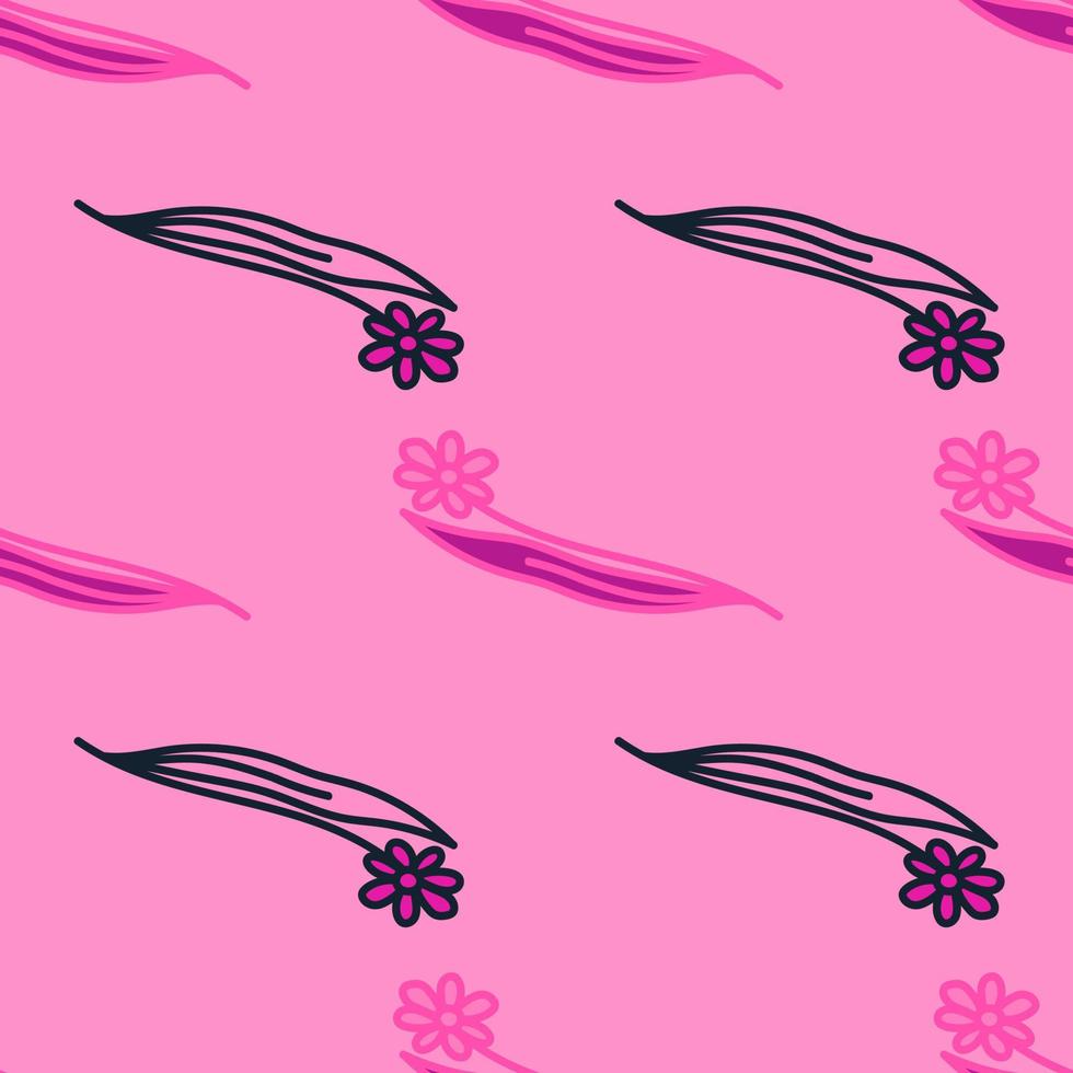 Hand drawn flower seamless pattern. Simple floral wallpaper. vector
