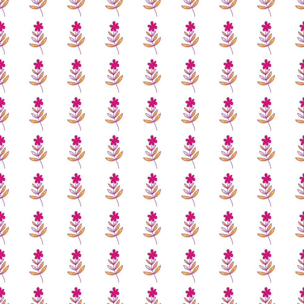 Hand drawn ditsy flower seamless pattern. Simple floral field endless wallpaper. vector