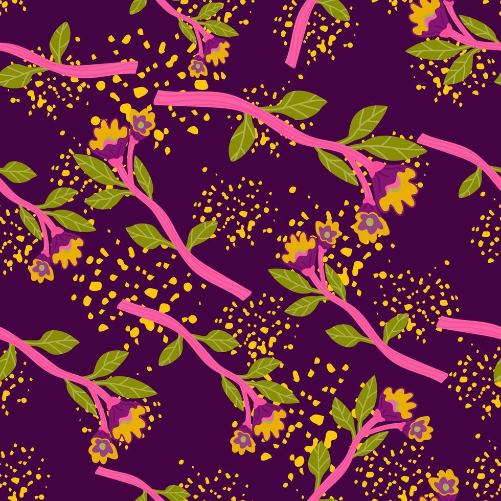 patrón sin costuras de flores abstractas. papel tapiz floral creativo. estilo de arte ingenuo. vector