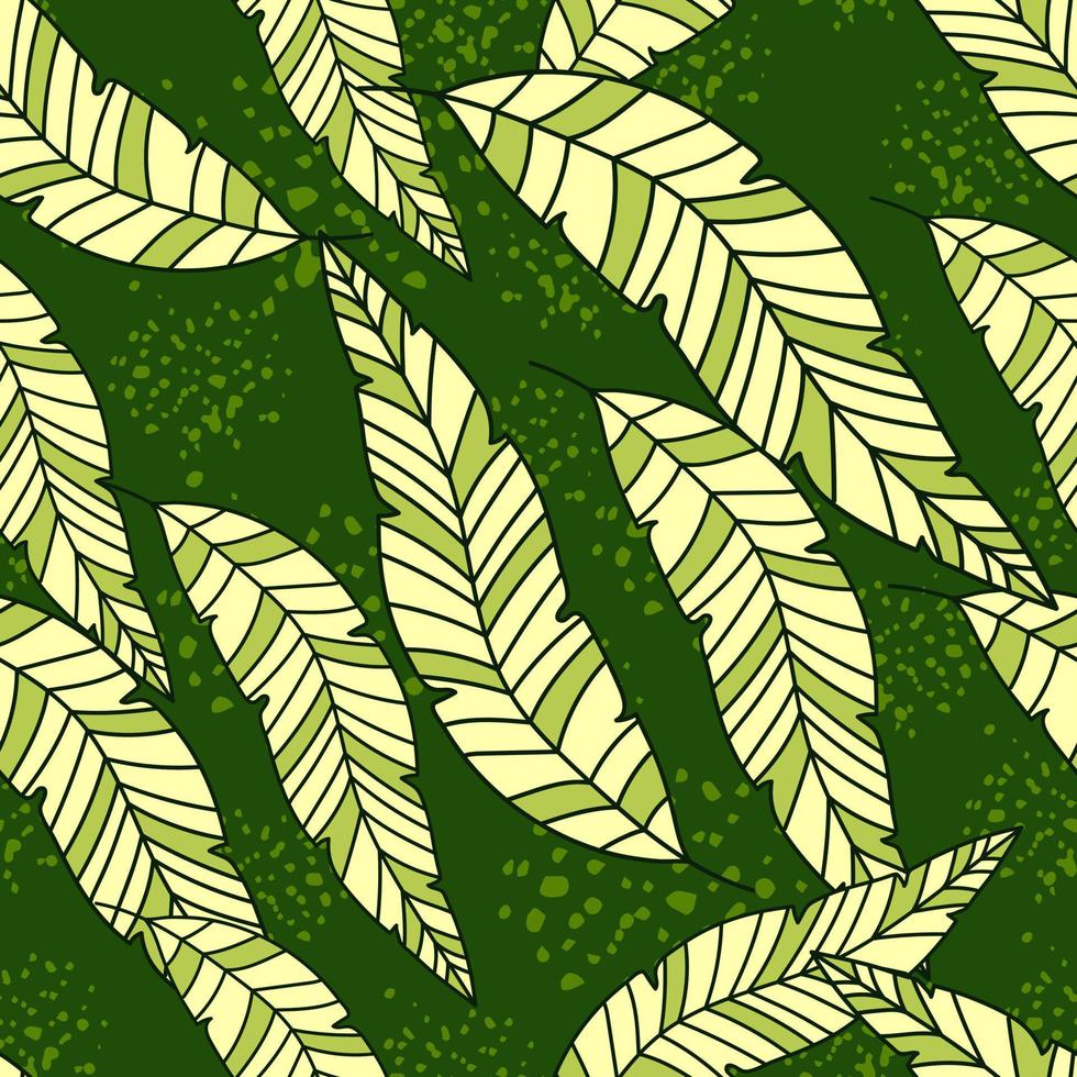 patrón sin costuras de hojas de palma tropical simple. textura botánica exótica lineal. vector