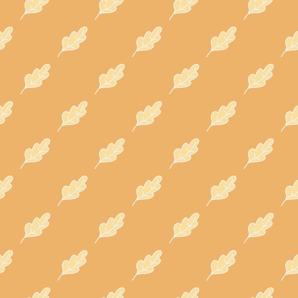 Simple outline oak seamless pattern. Foliage backdrop. Nature wallpaper. vector