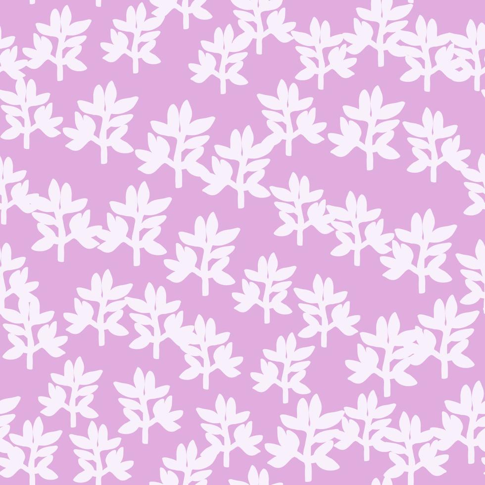 Cute strange tropical leaves seamless pattern. Naive art style. Leaf plants endless wallpaper. vector