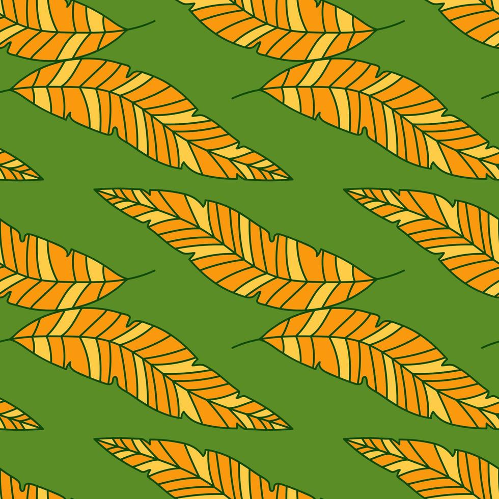 Simple tropical palm leaves seamless pattern. Linear exotic botanical texture. vector