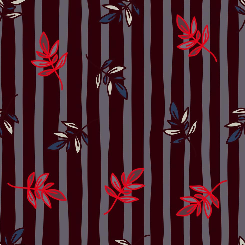 lindo contorno deja un patrón sin costuras. papel tapiz de hoja simple. fondo floral botánico. vector